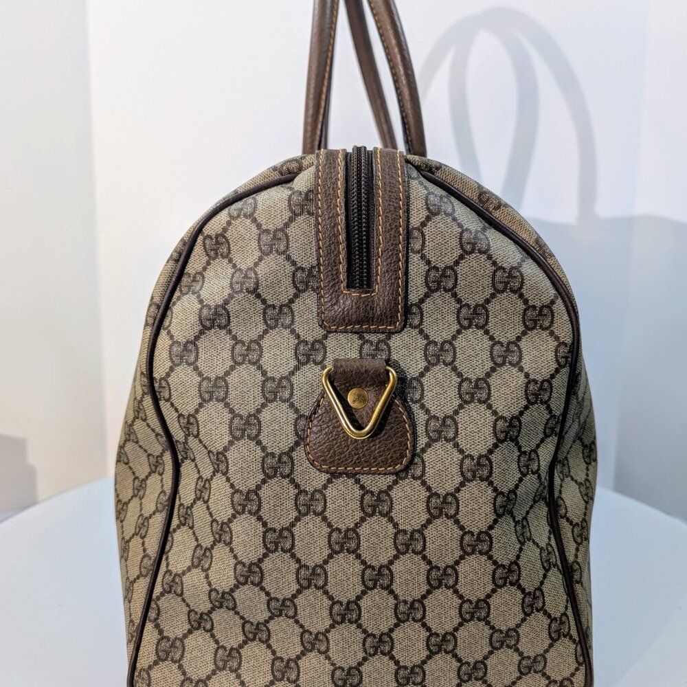 Gucci Vintage Large Boston Bag in GG Supreme Coated Canvas - Picture 6 of 16